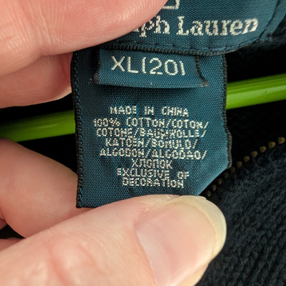 Ralph Lauren Boy's Navy 1/4 Zip Sweater - Picture 4 of 5